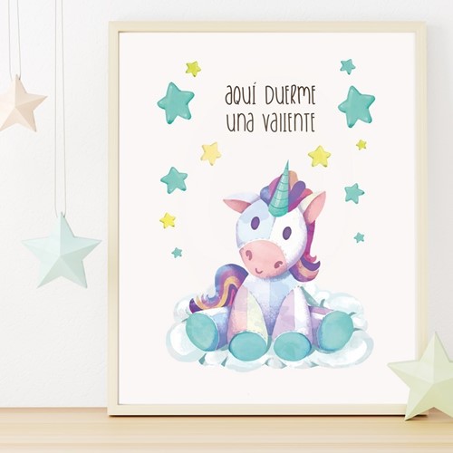 Foto de Lámina de decoración UNICORNIA VALIENTE