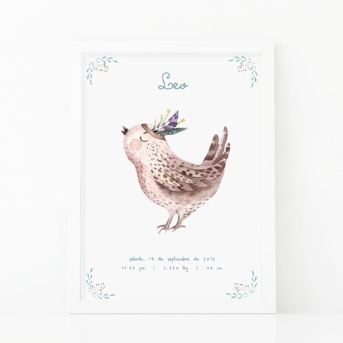 Foto de Lámina de nacimiento BOHO BIRD